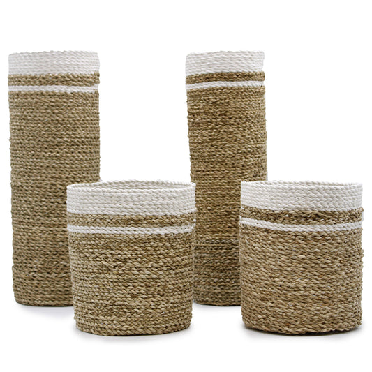 Natural Decor Set - 2 Vases & 2 Bins