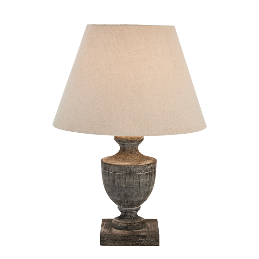 Gigi Linen Table Lamps with Wooden Bases