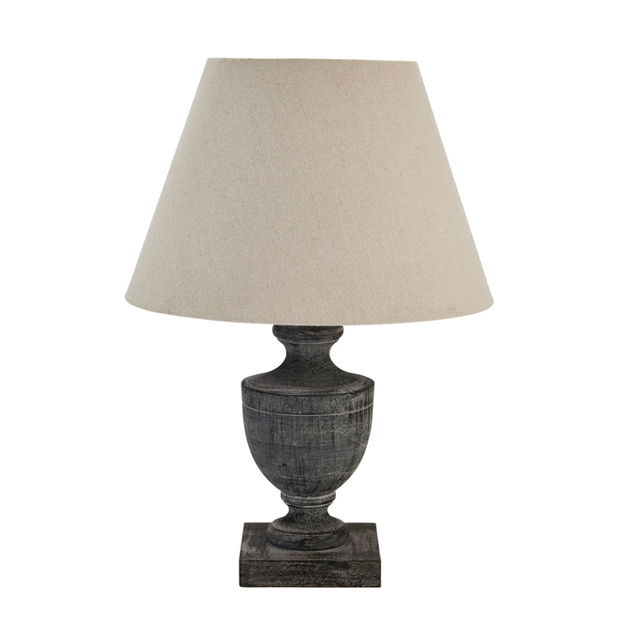 Gigi Linen Table Lamps with Wooden Bases