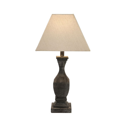 Gigi Linen Table Lamps with Wooden Bases