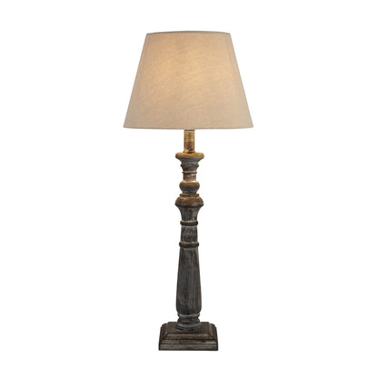 Gigi Linen Table Lamps with Wooden Bases