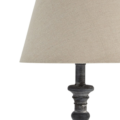 Gigi Linen Table Lamps with Wooden Bases