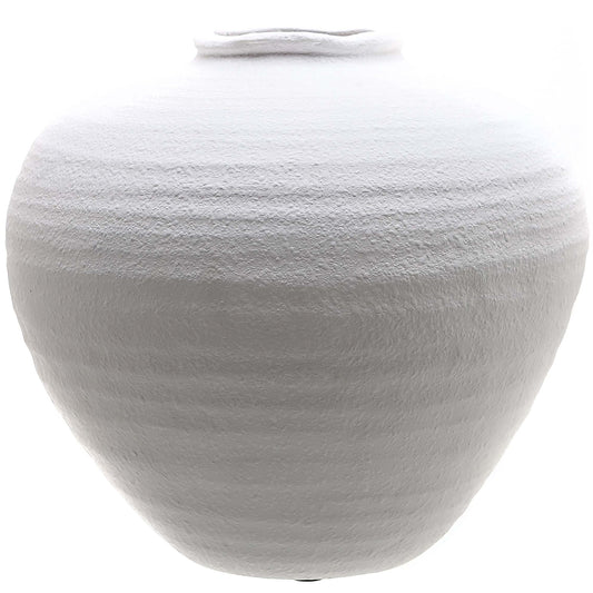 Matt White Textured Ceramic Vase