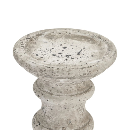 Rustic Speckled Stone Pillar Candle Holder