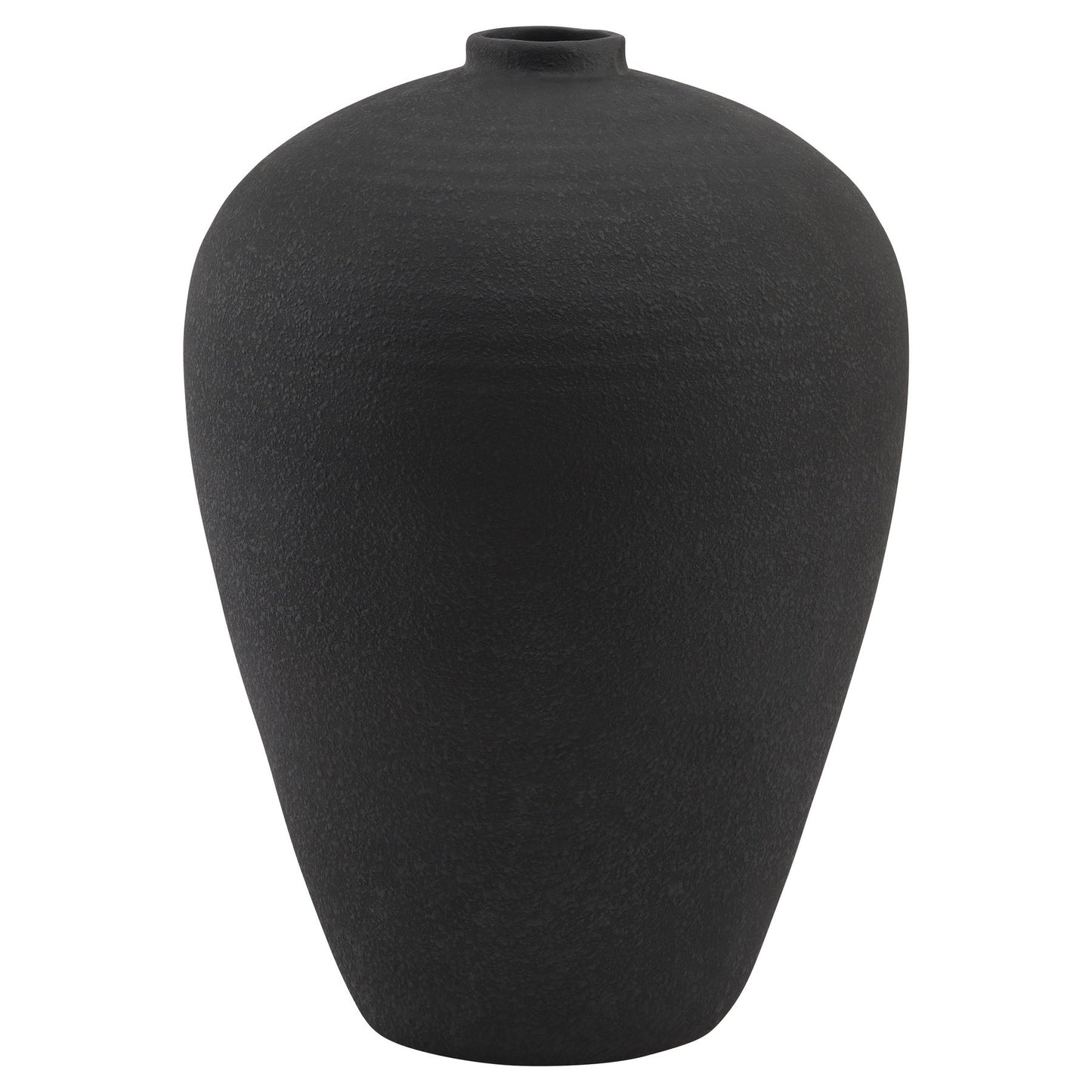 Matt Black Textured Ceramic Vase