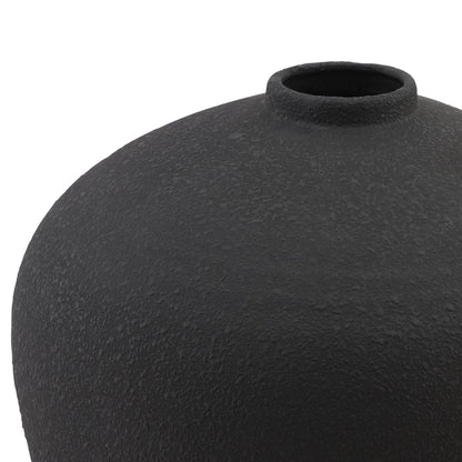 Matt Black Textured Ceramic Vase