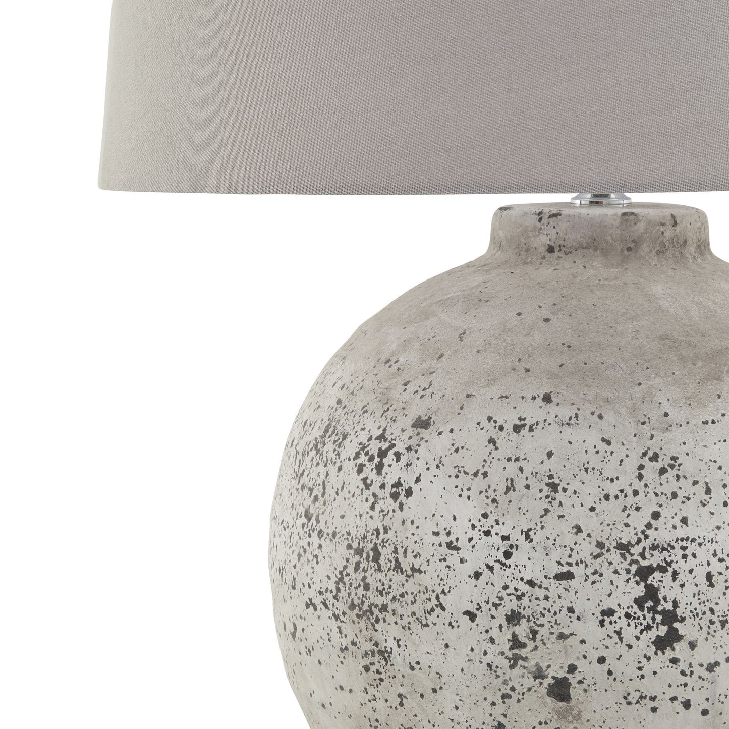 Large Rustic Table Lamp with Ceramic Stone Base