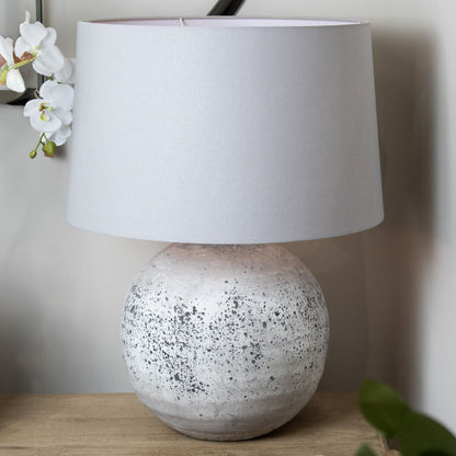 Large Rustic Table Lamp with Ceramic Stone Base