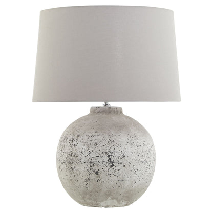 Large Rustic Table Lamp with Ceramic Stone Base