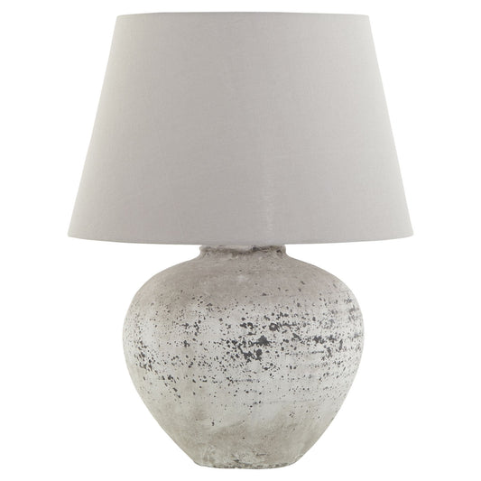 Large Rustic Table Lamp with Ceramic Stone Base