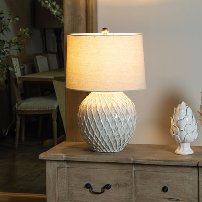 Serene Lattice Ceramic Table Lamp