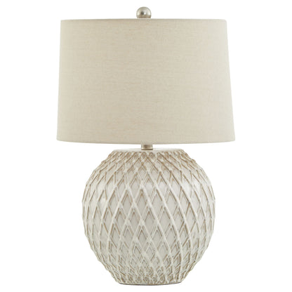 Serene Lattice Ceramic Table Lamp