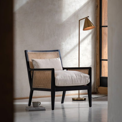 Lauriston Ash and Rattan Armchair