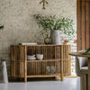 Acacia Wood Slatted Sideboard 140cm | Natural