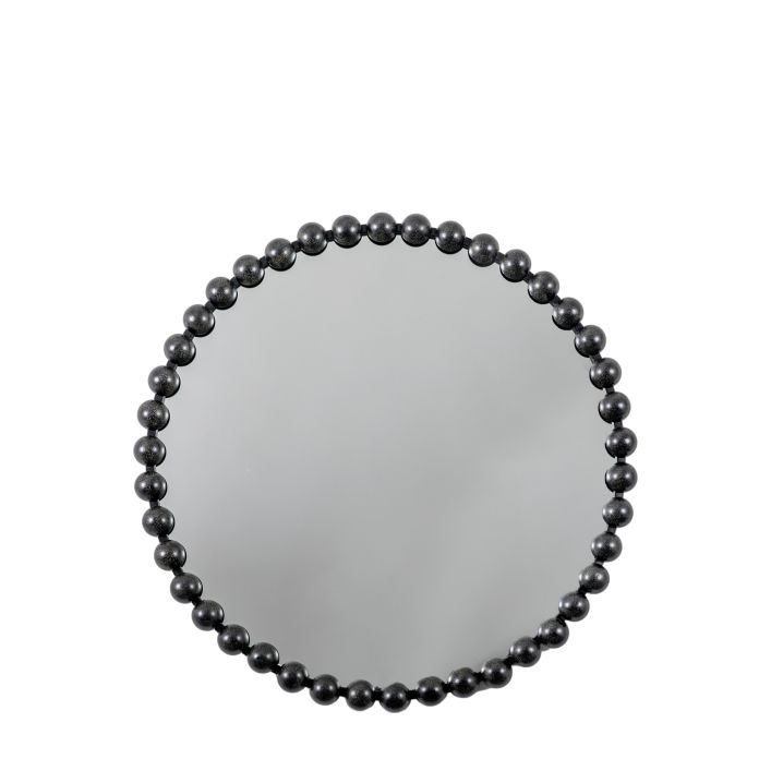 Round Bobbin Mirror in Black or Gold