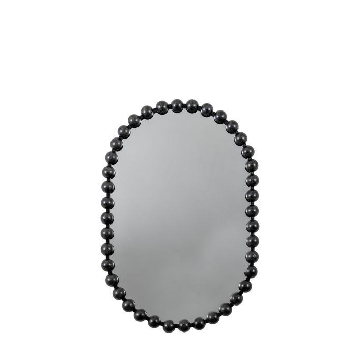 Oval Bobbin Mirror in Black or Gold