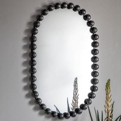 Oval Bobbin Mirror in Black or Gold