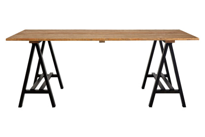 Vintage Industrial Pine Trestle Dining Table 200cm