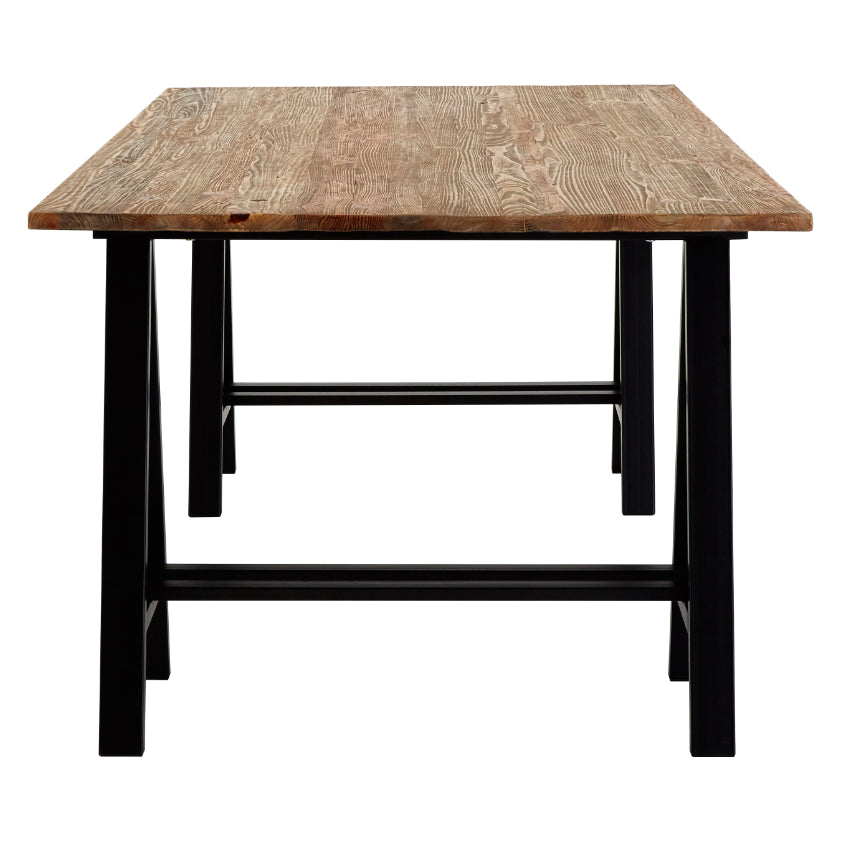 Vintage Industrial Pine Trestle Dining Table 200cm