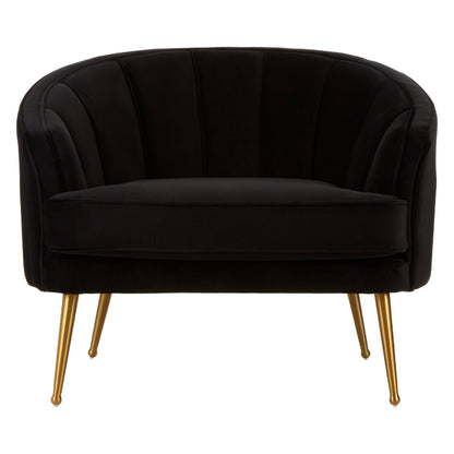 Chase Luxe Black Velvet Tub Chair