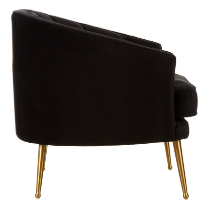 Chase Luxe Black Velvet Tub Chair