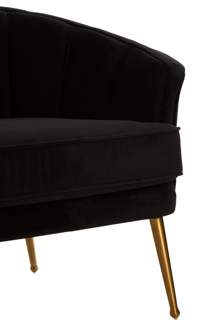 Chase Luxe Black Velvet Tub Chair