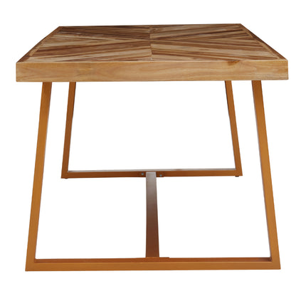 Herringbone Rectangular Teak Dining Table 180cm