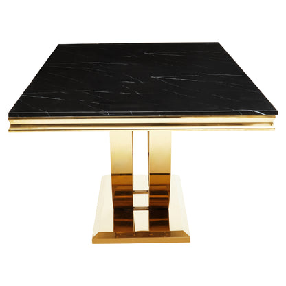 Black and Gold Marble Rectangular Dining Table 200cm