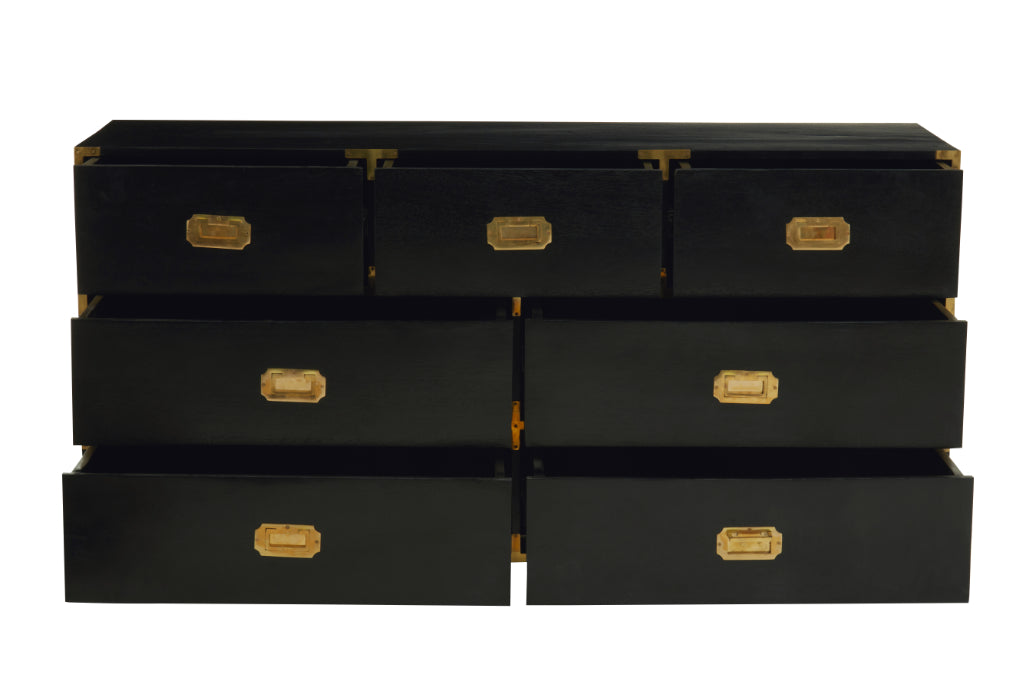 Oriental Black Mango Wood Chest of Drawers