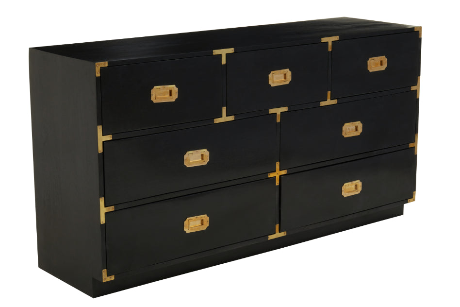 Oriental Black Mango Wood Chest of Drawers