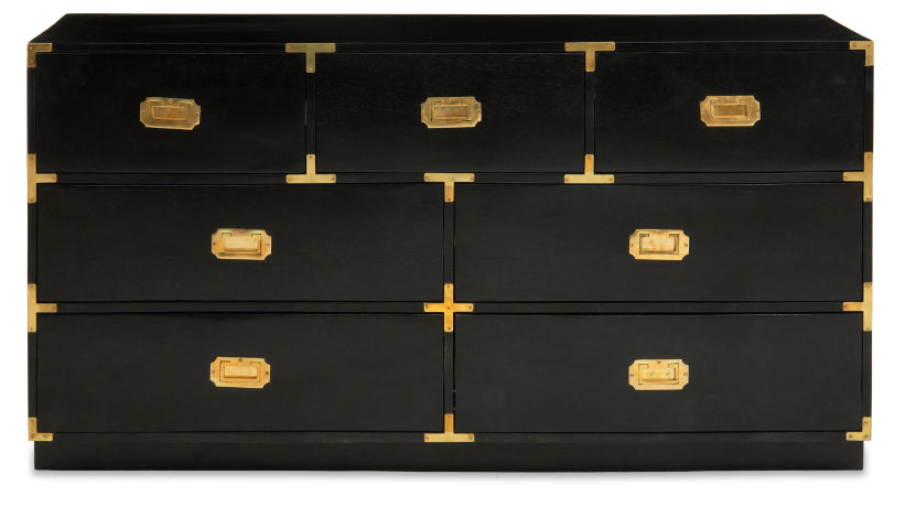 Oriental Black Mango Wood Chest of Drawers