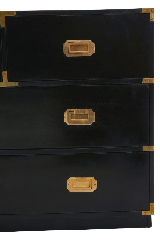 Oriental Black Mango Wood Chest of Drawers