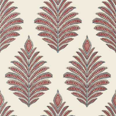 Anna French Palampore Leaf Wallpaper Red Blue AT78726