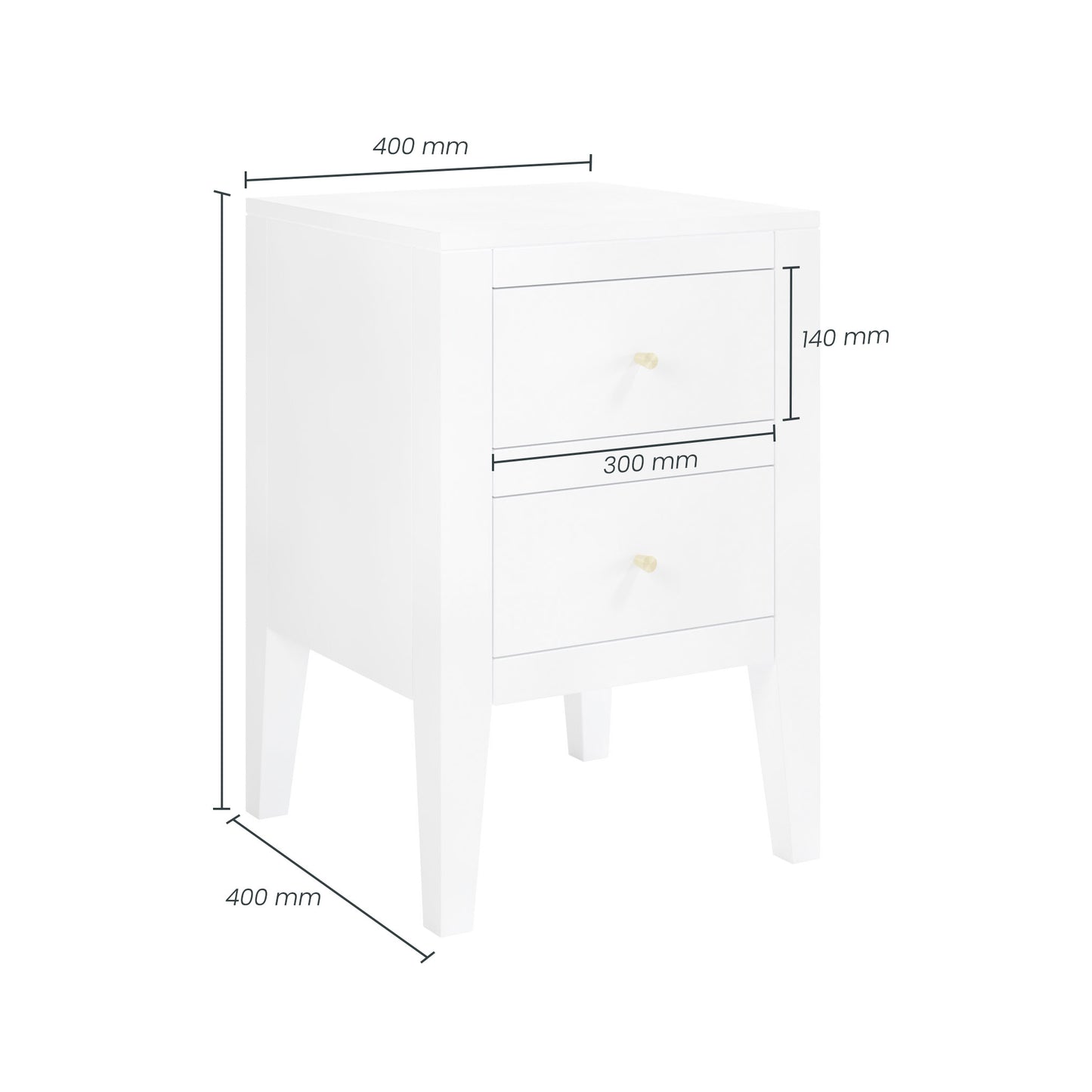 Alton Two-Drawer Bedside Table