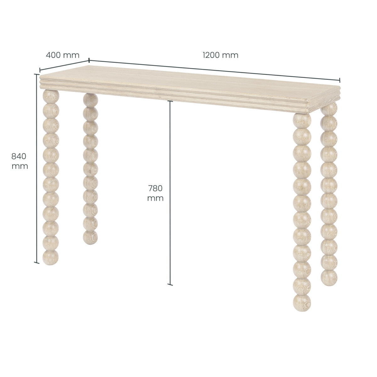 Bedwin Oak Bobbin Console Table