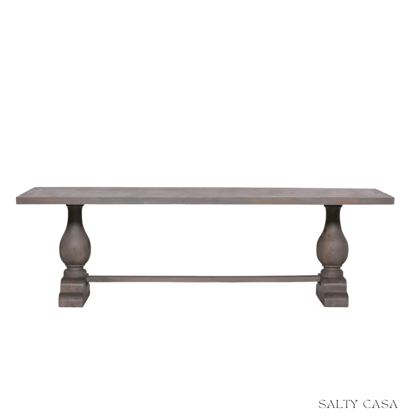 Carson Rustic Rectangular Dining Table with Grey Wash Finish