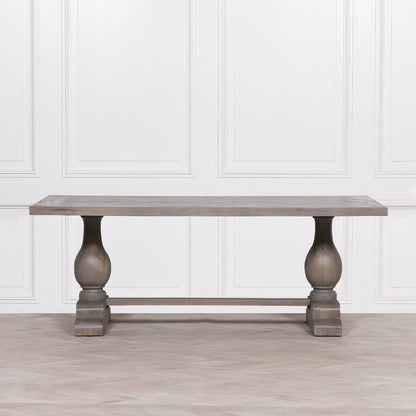 Carson Rustic Rectangular Dining Table with Grey Wash Finish