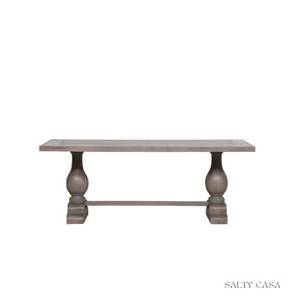 Carson Rustic Rectangular Dining Table with Grey Wash Finish