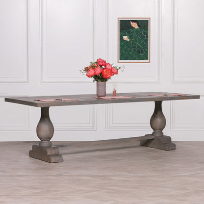 Carson Rustic Rectangular Dining Table with Grey Wash Finish