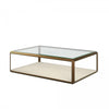 Elmley Coffee Table with Faux Shagreen Base and Glass Top