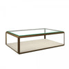 Elmley Coffee Table with Faux Shagreen Base and Glass Top