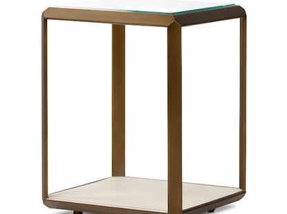 Elmley End Table with Faux Shagreen Base