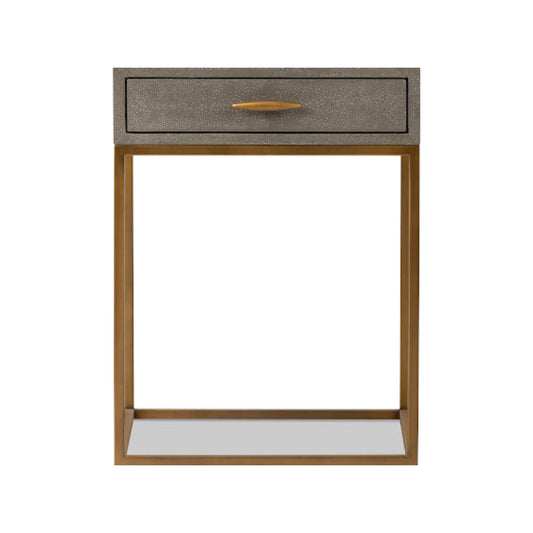 Hampton Bedside Table | Grey Shagreen