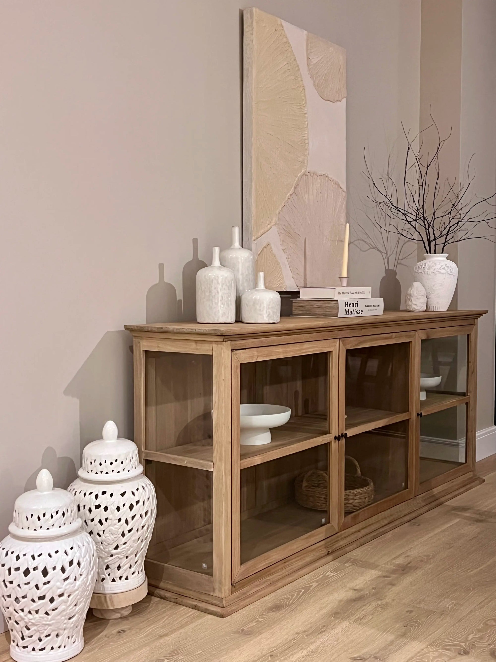 Coastal store console cabinet