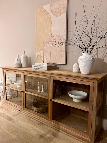 Vintage Style Bleached Sideboard Cabinet 190cm