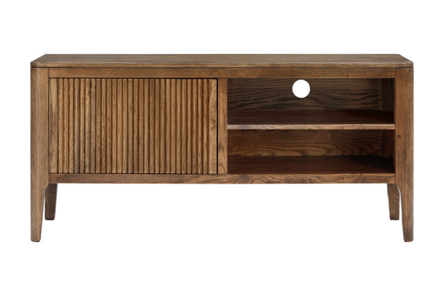 Aria Contemporary Ribbed Oak TV Unit 120cm