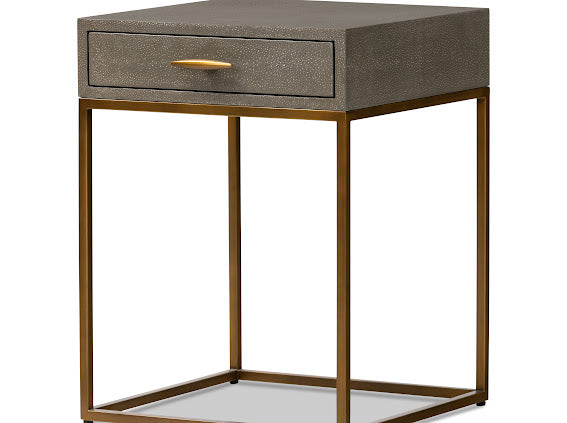 Hampton Bedside Table | Grey Shagreen