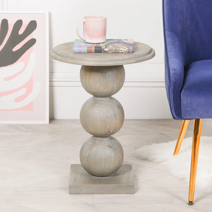 Contemporary Bobbin Side Table with Rustic Finish