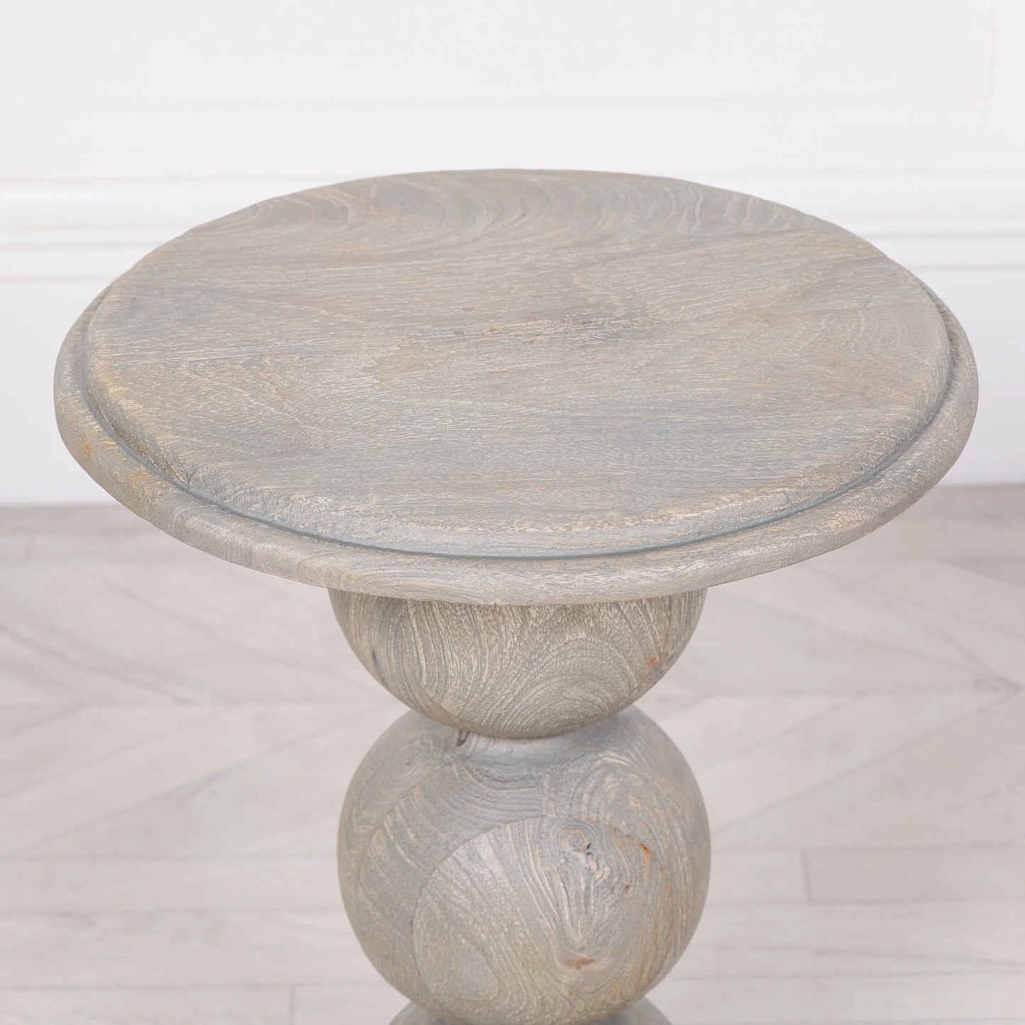 Contemporary Bobbin Side Table with Rustic Finish