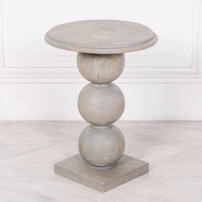 Contemporary Bobbin Side Table with Rustic Finish